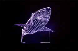 Настольные лампы декоративные крытый Монд Цвет переменчивый свет с Акула Полный 3d иллюзорный эффект смешно лампы с touch Мощность