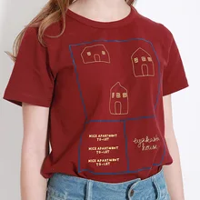 Строительная серия унисекс свободная футболка Летняя хлопковая Футболка модная повседневная футболка с короткими рукавами цвет бордовый красный