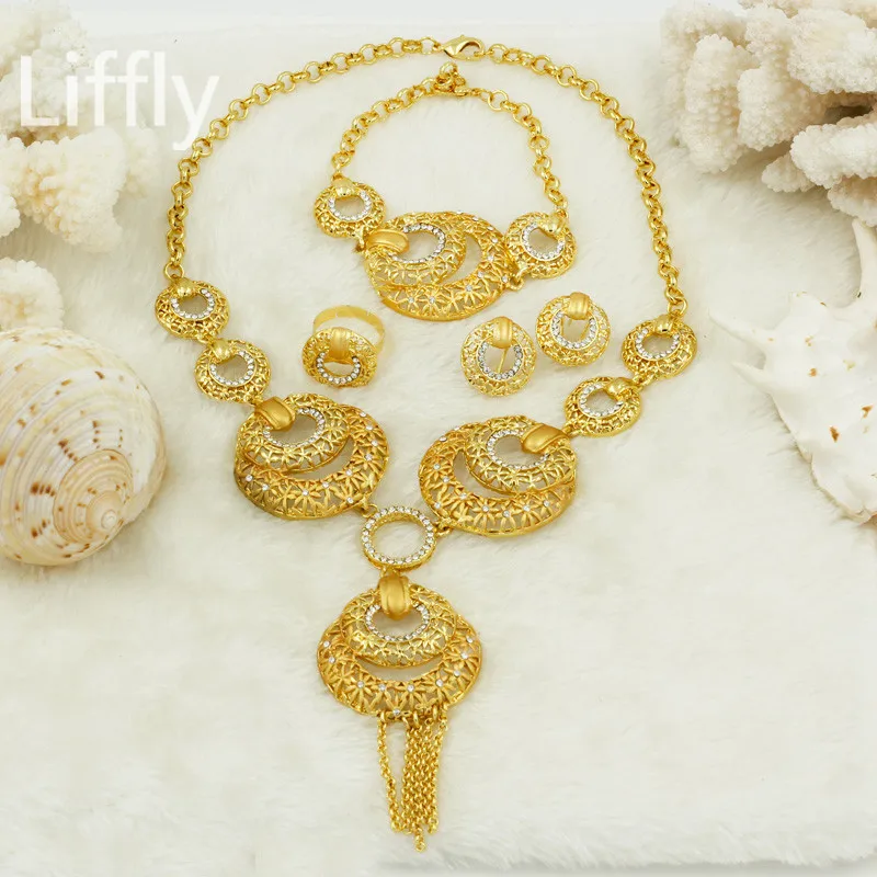 

Fashion Long Bridal Jewelry Sets & More African Beads Jewelry Sets Eye Dubai Gold Jewelry Sets for Women Valentine Day Gifts