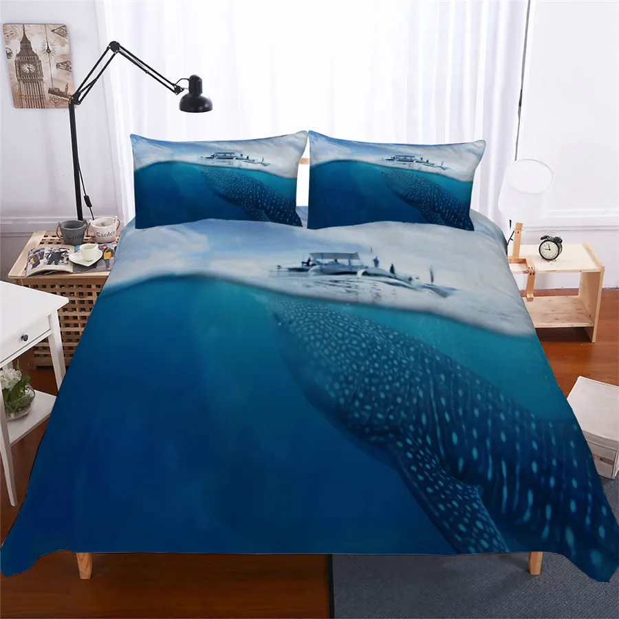 

Bedding Set 3D Printed Duvet Cover Bed Set Whale Home Textiles for Adults Lifelike Bedclothes with Pillowcase #JY01