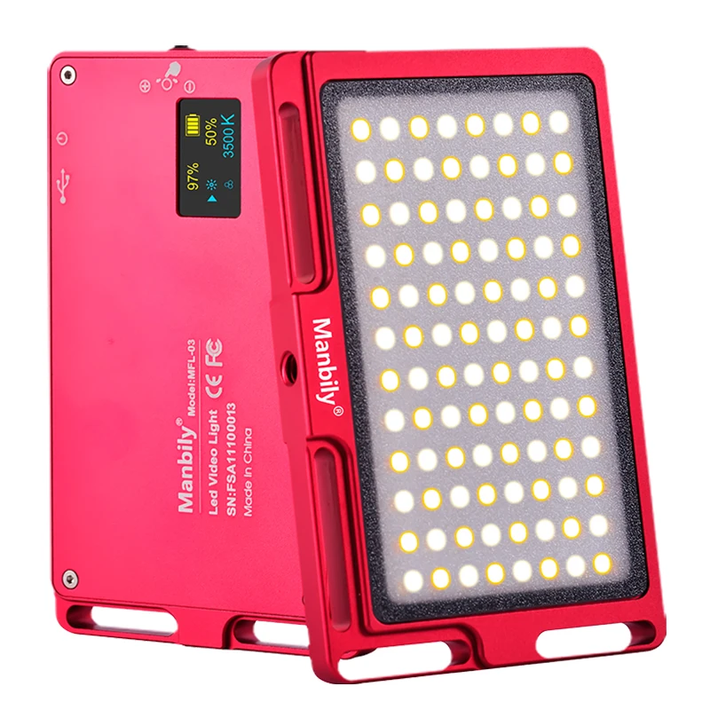 

Manbily MFL-03 LED Video Light Vlogging LED Photo Studio Fill Lighting 3500K-5700K for Canon Nikon Sony DSLR Cameras DV