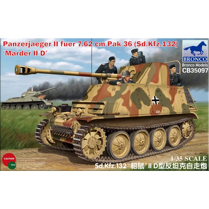 Набор моделей BRONCO CB35097 1/35 Panzerjaeger II fuer 7 62 см Pak 36 (Sd.Kfz.132) Marder D - Scale | Игрушки и хобби