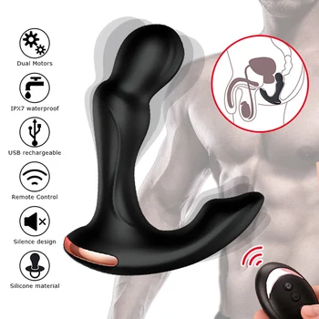 Sex Toys For Men Prostate Massager Vibrator Butt Plug Anal Tail Rotating Wireless Remote USB Charging Adult Products For Man 2