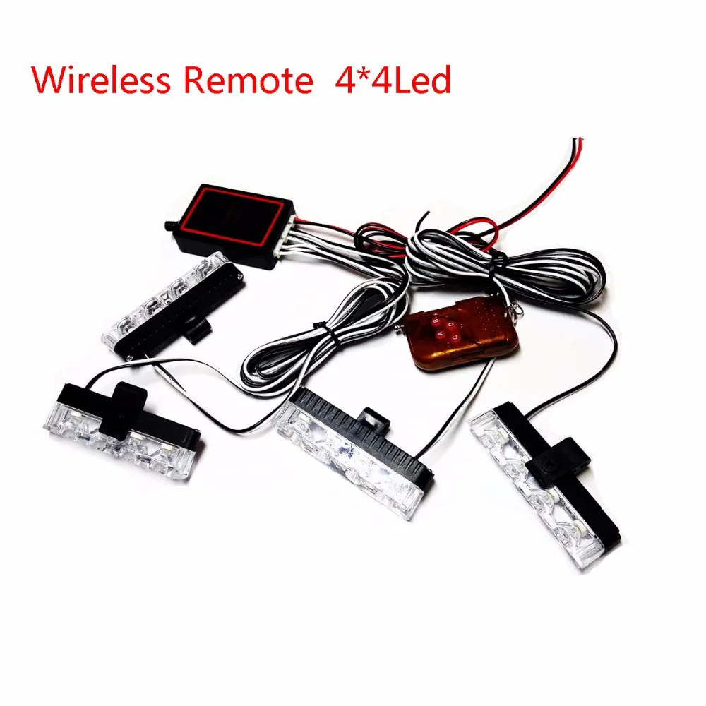 4in1 Wireless Remote 12V Strobe Warning light Car Truck Light Emergency