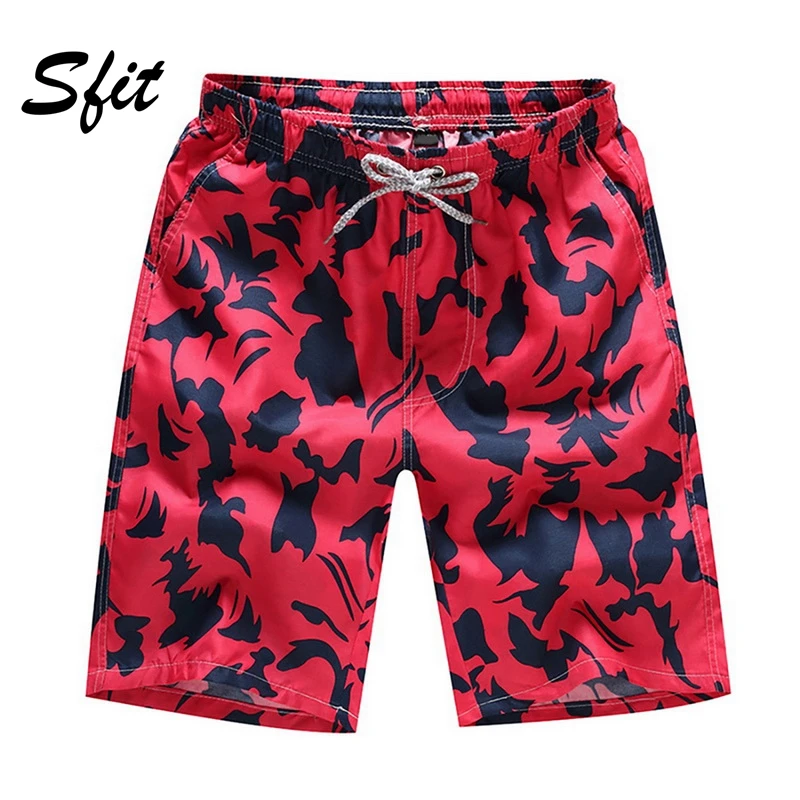 

Sfit 2019 Summer Men's Surf Board Floral Print Swimwear Swimming Beachwear Belt Jogging Running Quickk Dry Plus Size Shorts