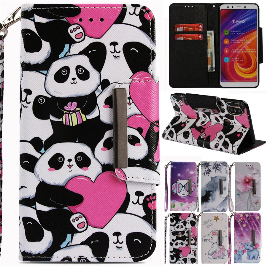 

for Xiaomi mi A2 Lite Case Coque Xiaomi mi 8 mix 2s A2 Leather Cover Xiaomi mix 2s MI8 A2 Covers Cartoon Flip Wallet Phone Cases