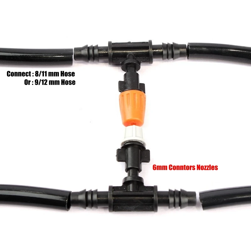 50 шт. спрей для садового шланга 8/11 мм|tee connector|hose teesconnector garden |
