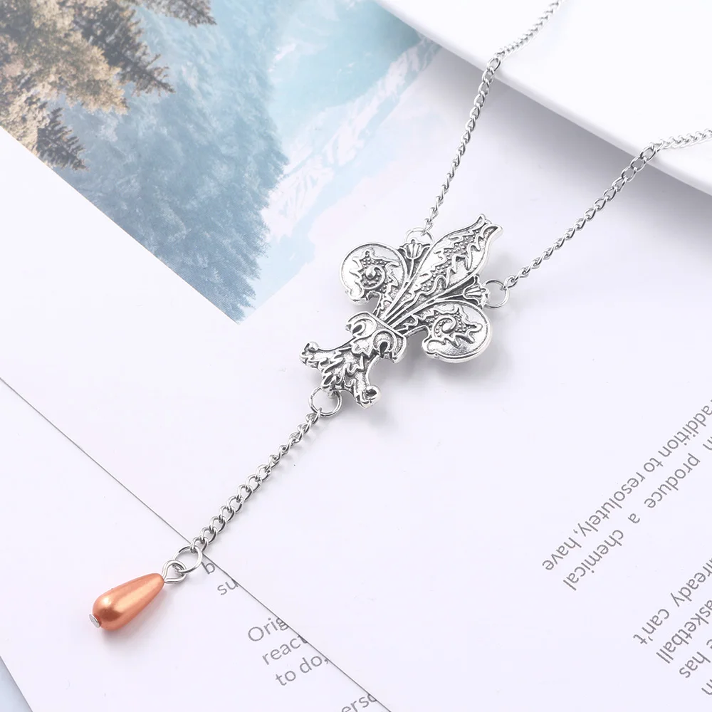 The Originals Vampire Diaries Always And Forever Charm Necklace Fleur de Lis Long Necklace for Women Girls Pendant Jewelry