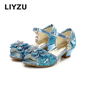 

Girls High Heel Princess Sandals Kids Shoes Fashion Children Shoes Glitter Leather Party Dress Wedding Dance Modis Casual Sandal
