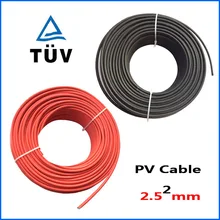 Мм2 Солнечный Кабель 14AWG медный кабель одобренный TUV красный и черный Солнечный PV кабель с 5 м 10 м 20 м