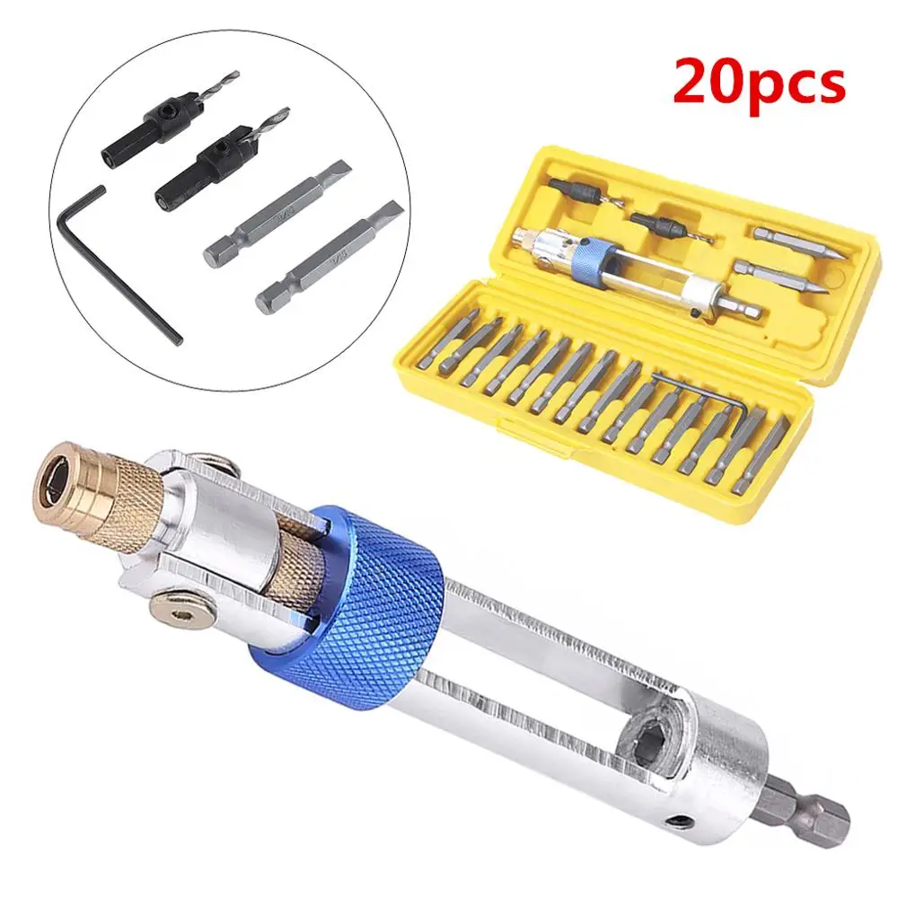 

20pcs Multifunctional HSS Countersunk Screw Bit Set Durable Box Packed Quick Switch Wrench Half Time Drill High Hardness