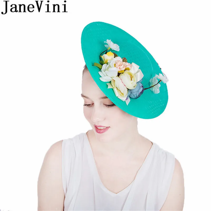 JaneVini Ladies Wedding Hat Flowers Fascinator Bride Hats Bridal Headpieces Evening Party Women Hat Mariage Accessoires 2018