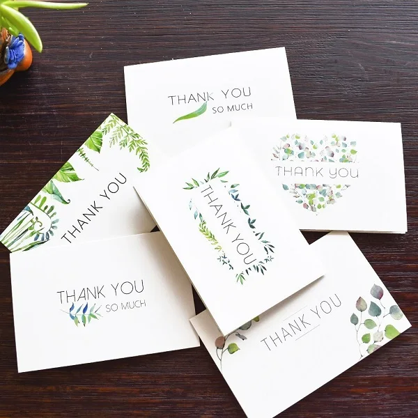 Спасибо карты с конвертом наклейки бизнес пользовательские пригласительные заметки пустые внутри поздравительные открытки подарки карты 4x6 в - Цвет: 6 cards 6 envelopes