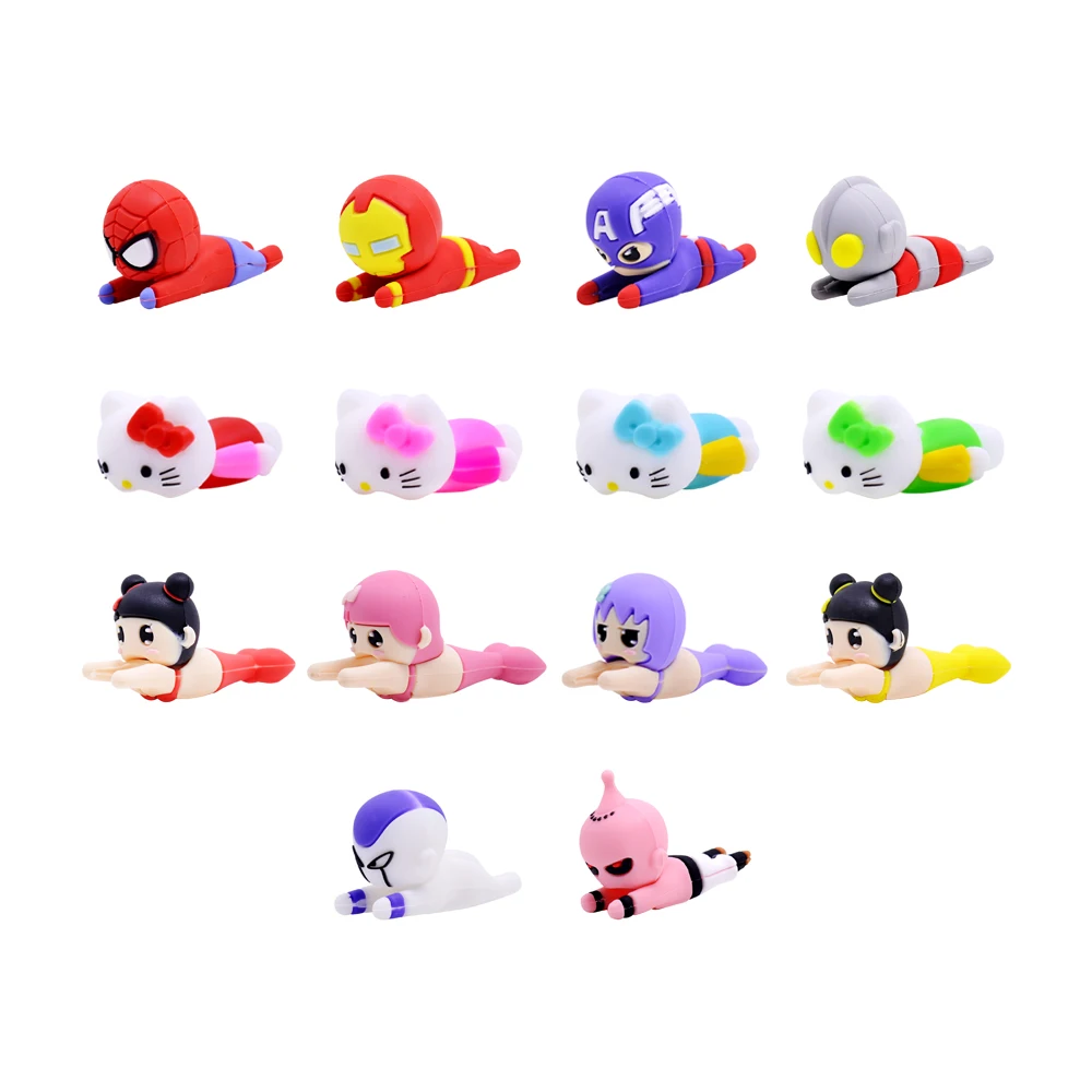 

CHIPAL Animal Wire Winder Organizer for iPhone USB Cable Protector Chompers Superhero Hero Mermaid Cat Cartoon Bite Phone Holder