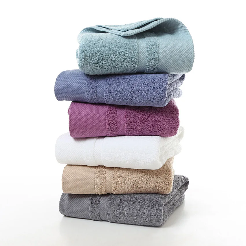 100% Cotton Large Thick Bath Towel Solid Color Bathroom Face Shower Towels Geometric Home Hotel For Adults Kids toalla de ducha