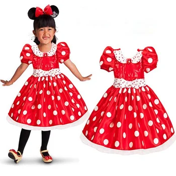 

Red Baby Dress for Girls with White Polka Dots Summer New Arrival Kids Clothes Children's Wear Toddler Outfit Bebe Clothing