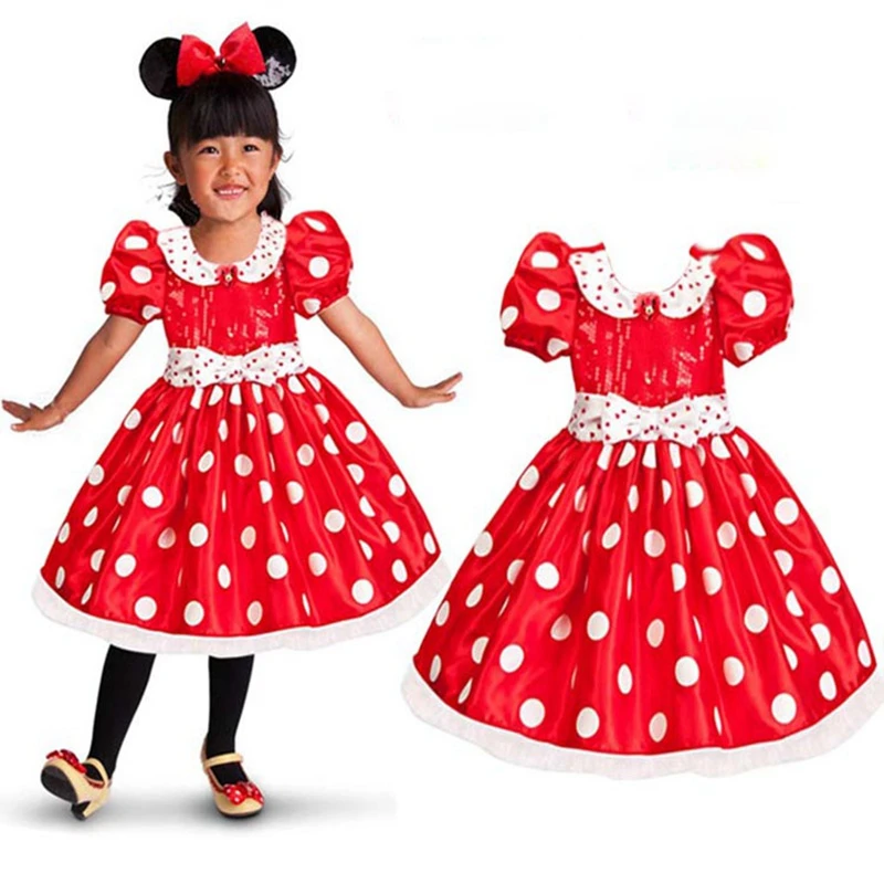 girls red and white polka dot dress