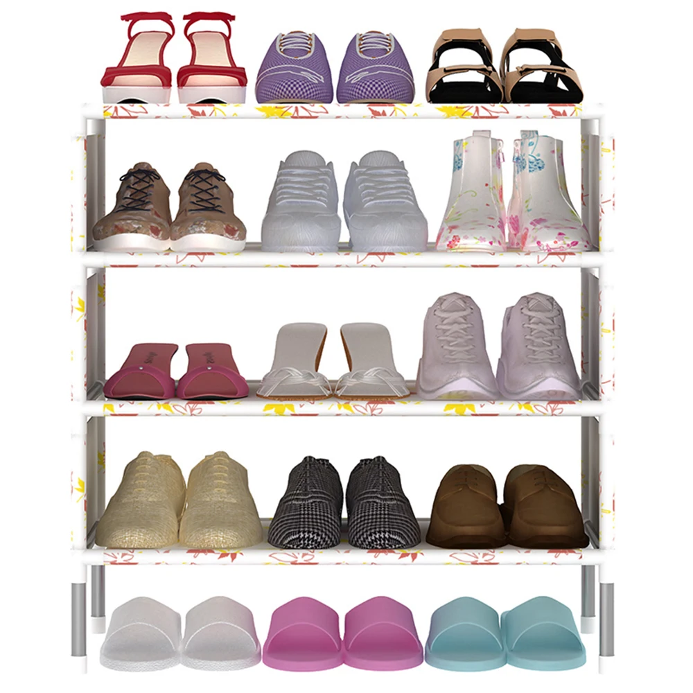 5 Tiers Assembly Shoe Rack Nonwoven Over the Door Easy Moving Shoes Closet Storage Living Room Furniture Hallway Shoes Organizer