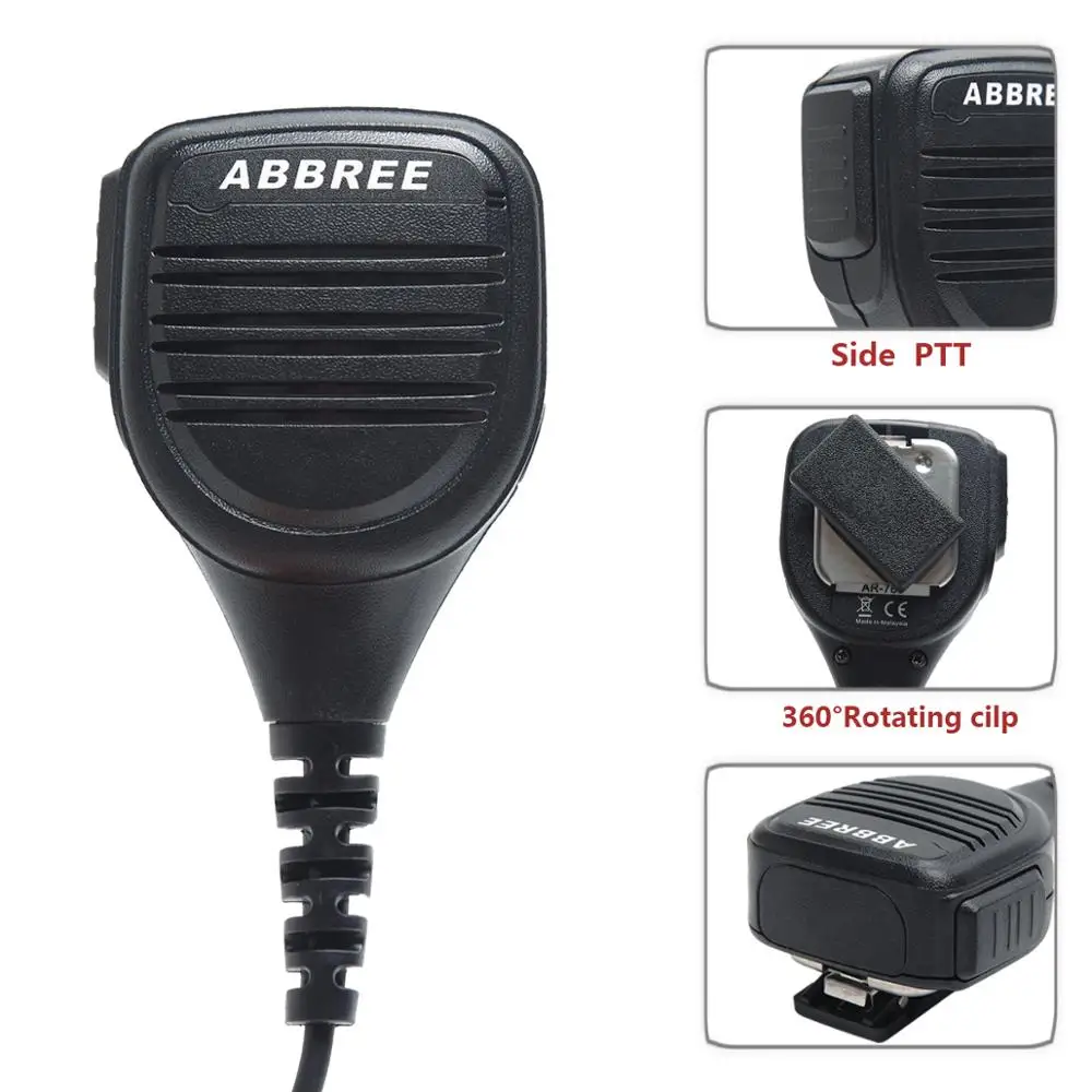 5 шт. ABBREE AR 760 Walkie Talkie микрофон PTT Mic с разъемом для наушников 3 мм Kenwood Baofeng UV5R