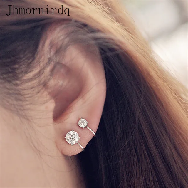 Simple Fake Earing Woman Aaa Cubic Zirconia Jewelry Non Piercing Cz Simple Fake Earing Woman Aaa Cubic Zirconia Jewelry Non Piercing Cz 3mm 5mm Stud Earrings Statement