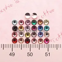 800 шт 3 мм-6 мм Разноцветные граненые круглые стразы чешского класса с плоской задней поверхностью
