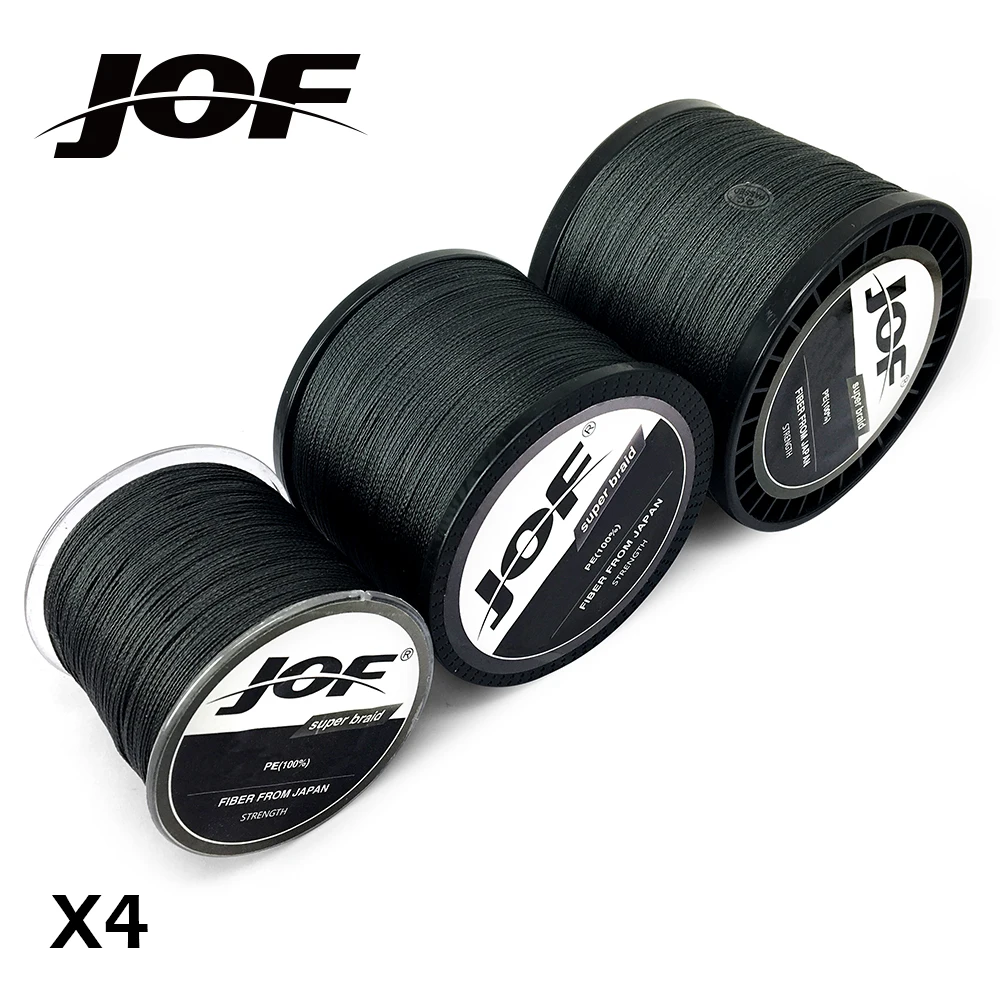 JOF 4 السواحل 100 متر 300 متر 500 متر 1000 متر PE الأسود مضفر خيط صنارة الصيد البحر المالحة الكارب الصيد نسج سوبر قوي