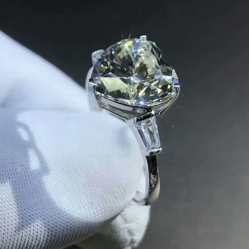 2018 кольцо ручной работы в форме сердца для влюбленных 3ct AAAAA Циркон cz серебряный
