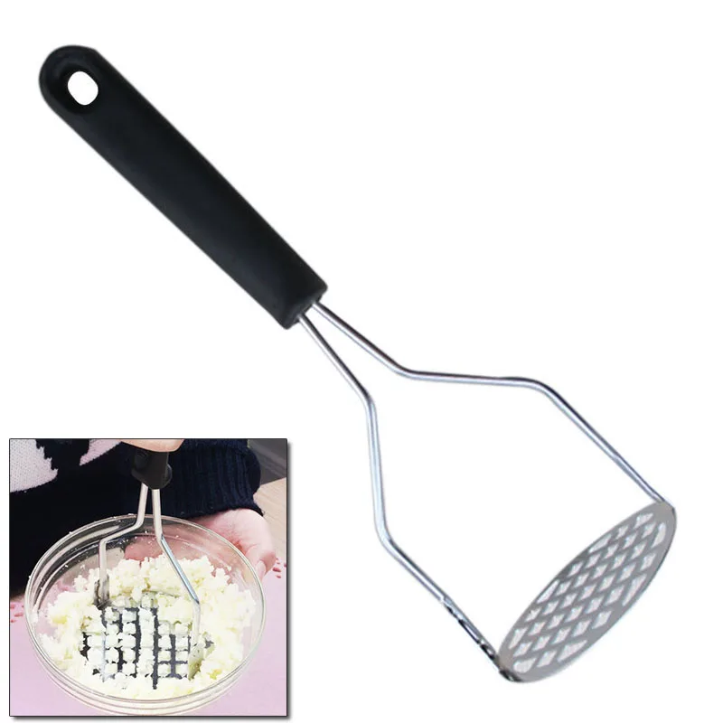 Potato Vegetable Masher Crush Kitchen Tool with Black Handle Sale J2Y