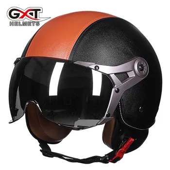 

2019 New Air Force Retro motorcycle pilot helmet ,GXT G-288 scooter Moto racing vintage chopper PU Motorbeke helmets ABS L XL
