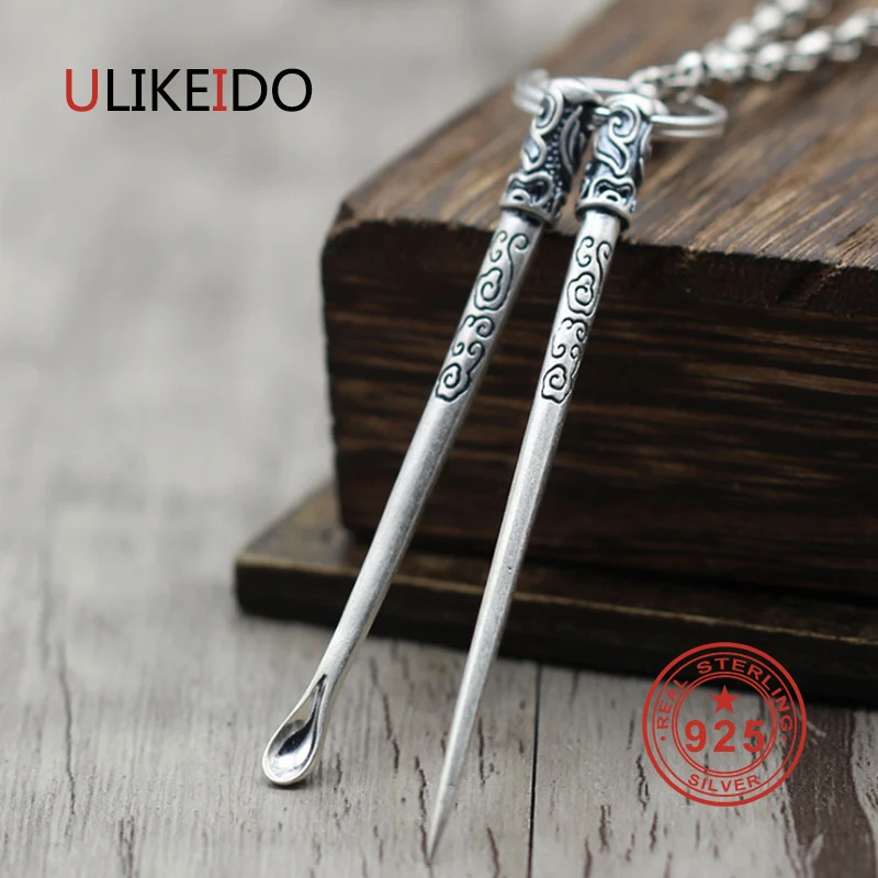 

Pure 925 Sterling Silver Jewelry Charms Punk Pendants for Men And Women Thai Silver Necklace Chain Fine Gift 998