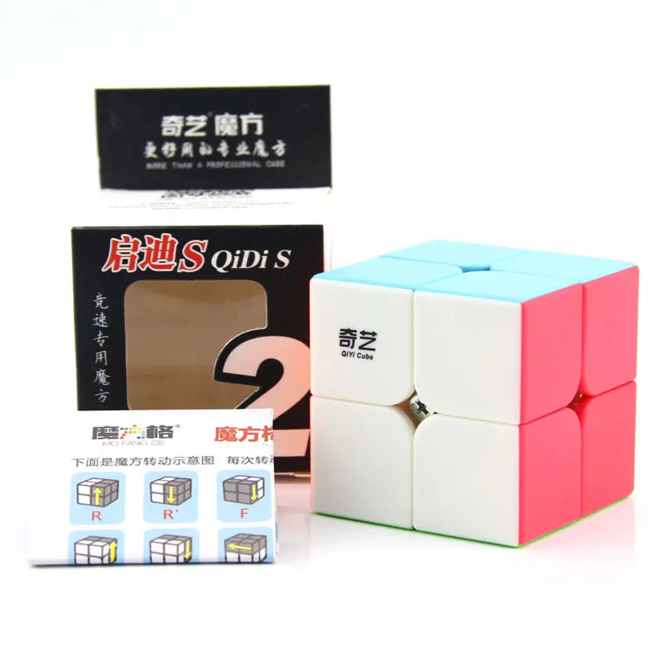 QiYi 2x2 кубик рубика QiDi S 2x2x2 магические кубики 2 слоя Stickerless speed Cube профессиональные