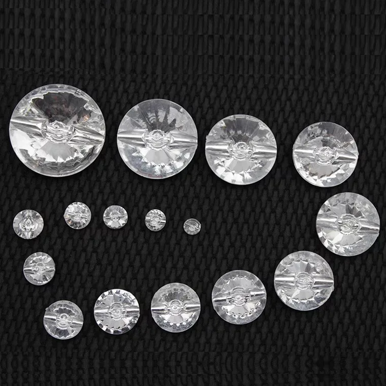 100pcs 10/12/15/18mm Acryl buttons 2 holes Imitation crystal diamond button Clothing accessories shoes Coat shirt spinning DIY 3