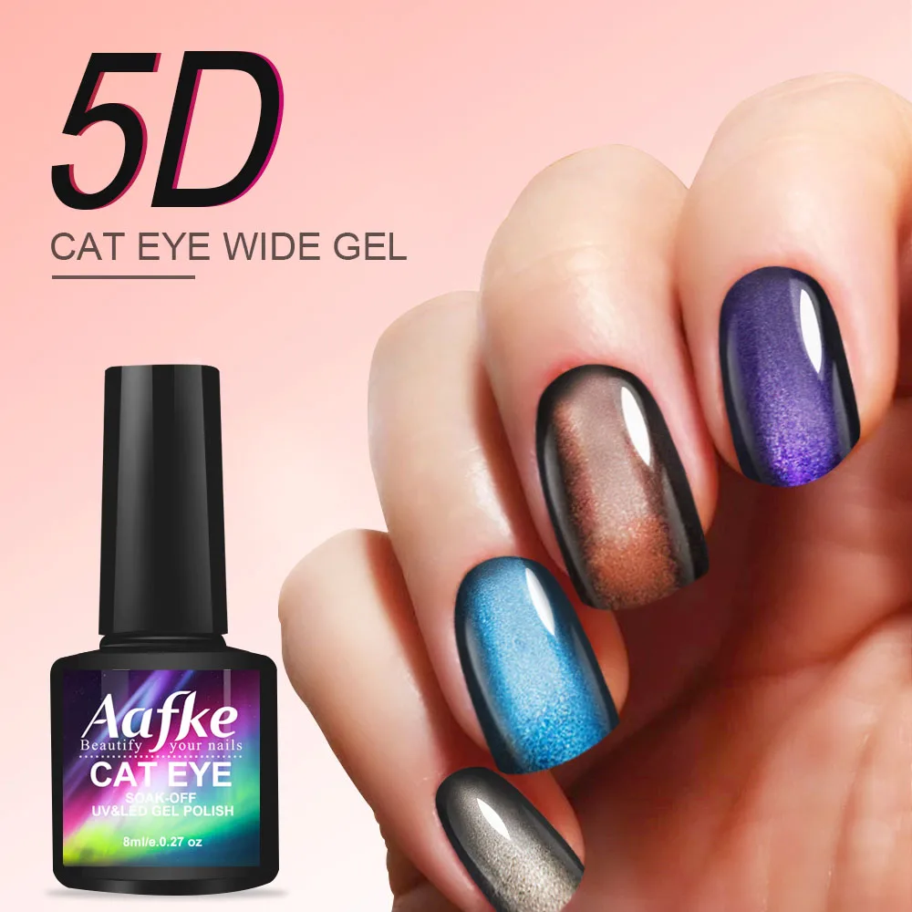 

8ml Wide Cat Eye UV Gel Polish Magnetic Gel Lacquer 5D Effect Soak Off UV Gel Varnish Nail Art Lacquers ZJJ3032