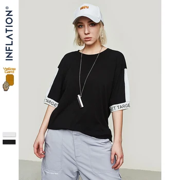 

INFLATION Colour Block Patchwork Men's T-shirt Men's Tee Shirts O-neck T Shirt Cotton Streetwear Hip hop Couple Tee 91159S