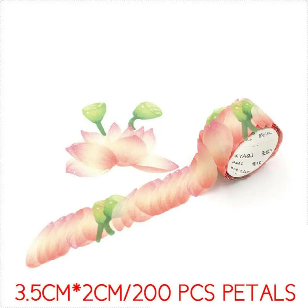 200 шт/рулон Маскировочная Лента Лепестки васи лента наклейка для скрапбукинга липкая бумага цветок - Цвет: Set 6