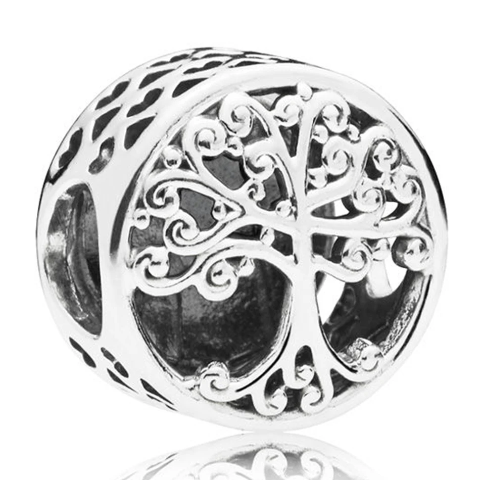 

Authentic 925 Sterling Silver Bead Openwork Family Roots Charm Fit Pandora Bracelet Bangle DIY Jewelry