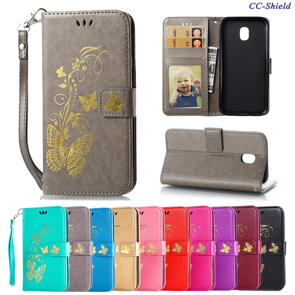 

Flip Case for Samsung Galaxy J3 J 3 2017 J330F/DS SM-J330F/DS J330F SM-J330F Butterfly Phone Leather Cover for Samsung J330 case