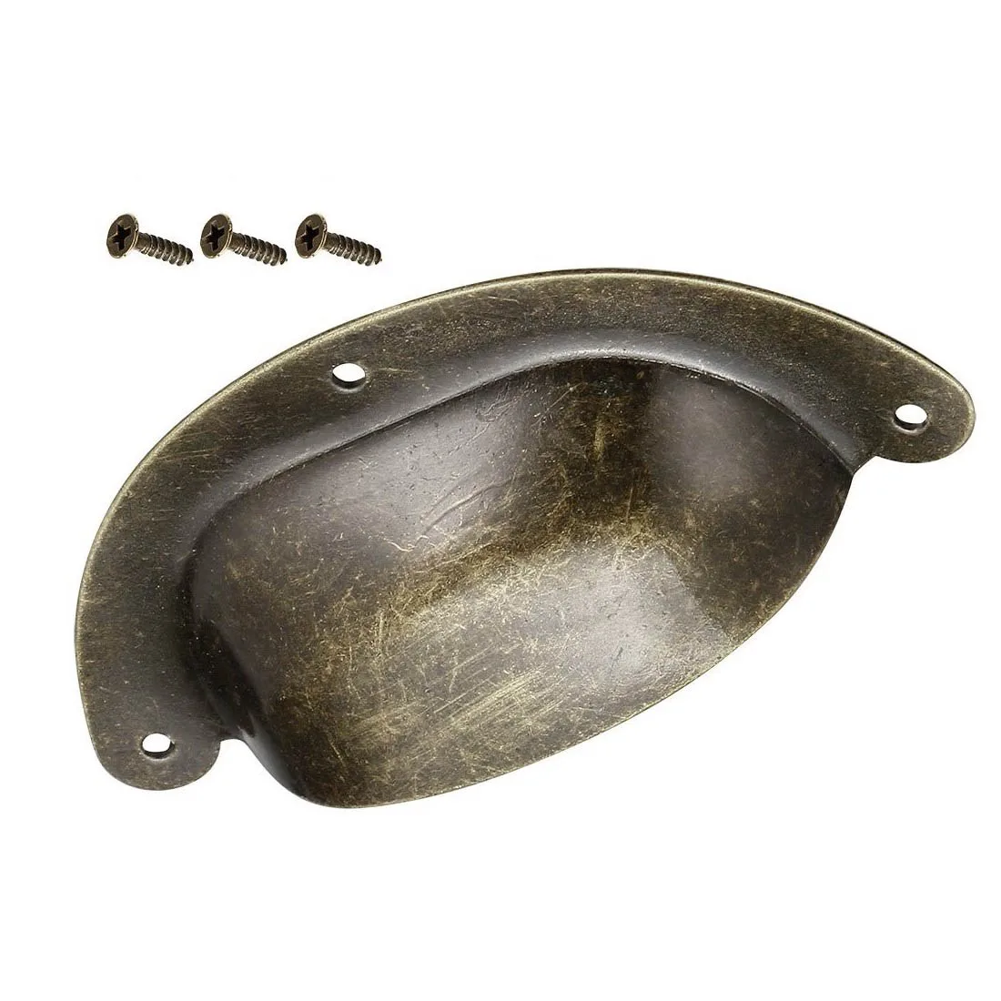 10pcs Cup Drawer Pull Kitchen Cabinet Handle Gold Tone 66mm Hole Centers