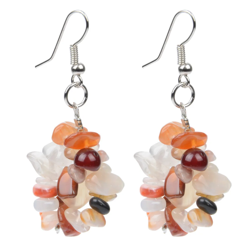 Женские серьги подвески с натуральным камнем и тигровым глазом|natural stone earrings|earrings
