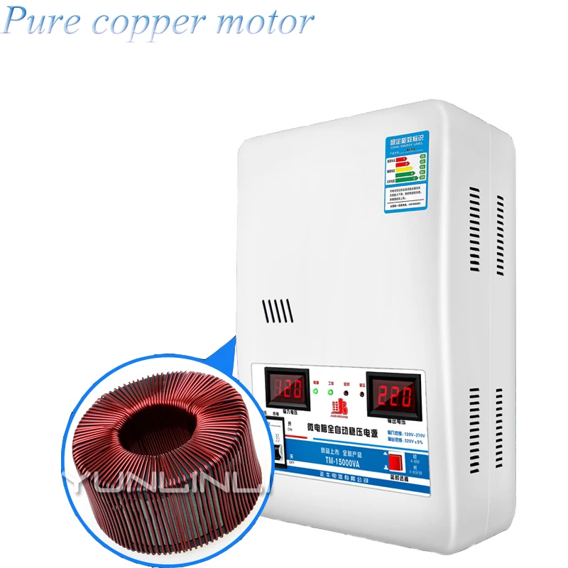 

Voltage Stability Regulator AC 120V to 270V Household Air Conditioner PC Automatic Stabilized Power Supply Tool TM-15000VA