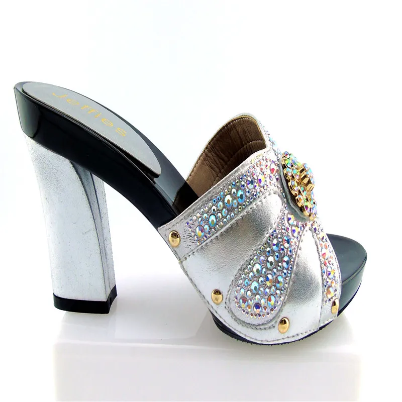 ABS1102 Wholesale Silver Rhinestone African High Heels Sexy Woman Pumps Fashion Sandals Platform ...