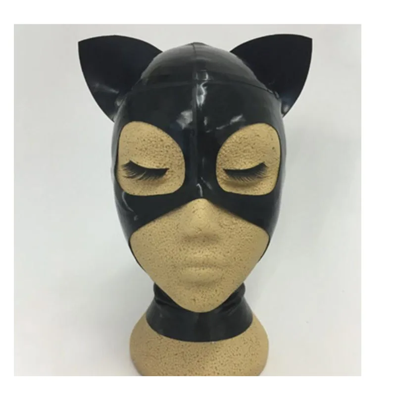 

Cat Latex Hood without zip Gummy Rubber Mask for party