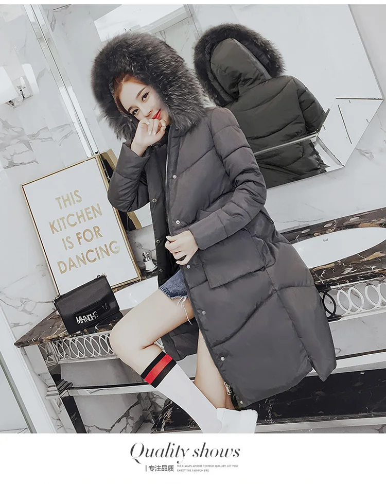 Women Parkas Long Winter Loose Cotton Coat Female Hooded Winter Jacket Women 2018 Women Winter Coat Korean Style LZ979 (27)