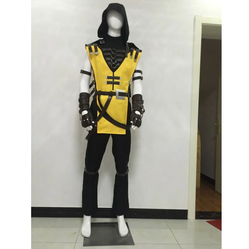 

Mortal Kombat Scorpion Hanzo Hasashi Cosplay Costume Outfit Halloween Carnival Movie Party Costume