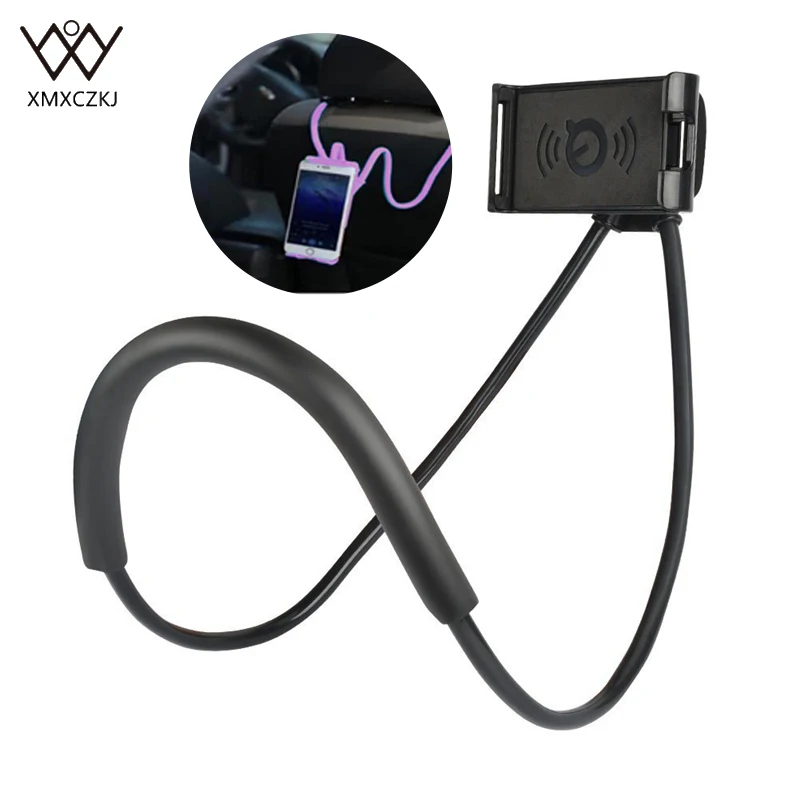 

XMXCZKJ Universal Lazy Hanging Neck Phone Holder Bed Flexible Stand For iPhone X 8 7 Lazy Mobile Cellphone Tablet Bracket Holder