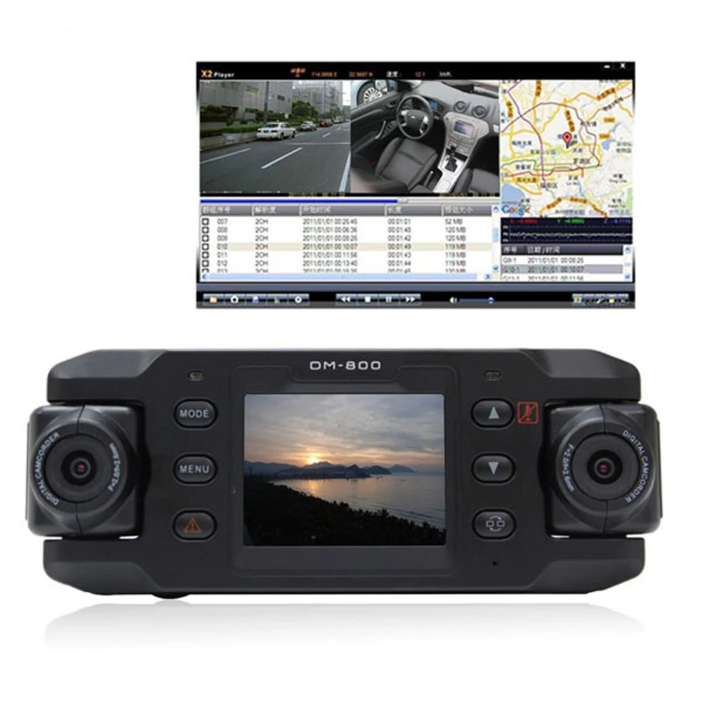 Ceny Podofo dvr podwójny obiektyw kamera na deskę rozdzielczą wideorejestrator samochodowy z GPS X8000 wideorejestrator kamera Full HD 1080P rejestrator dashcam Auto DVRs