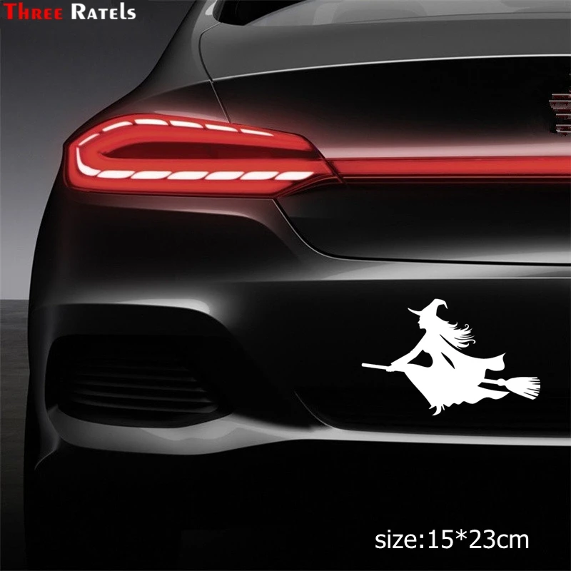 Three Ratels TZ 1495#15*23см ведьма на помеле наклейки авто машину автонаклейка