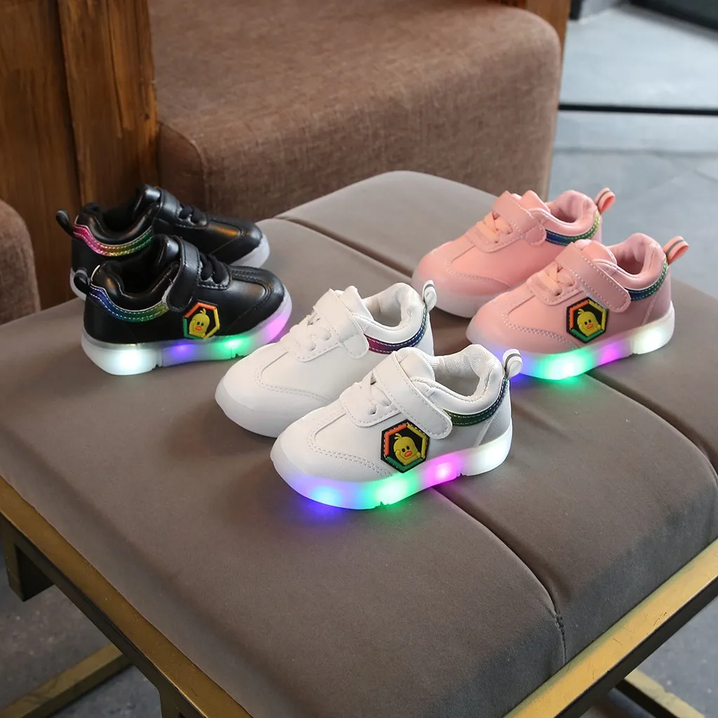 

CHAMSGEND Children Baby Girls Boys Cartoon Led Light Luminous Running Sport Sneaker Shoes MAY1 P35