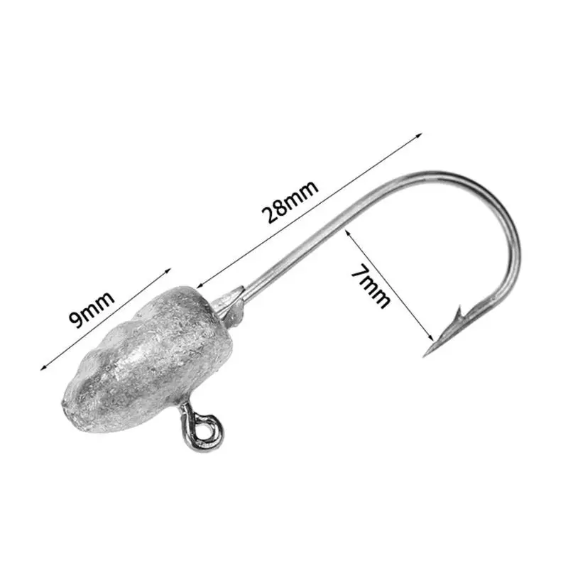 5 шт. 2 г рыболовные крючки открытый джиггинг свинец круглая головка колючая крючок мягкий червь свинбейт Карп рыболовные снасти аксессуары Pesca Инструменты