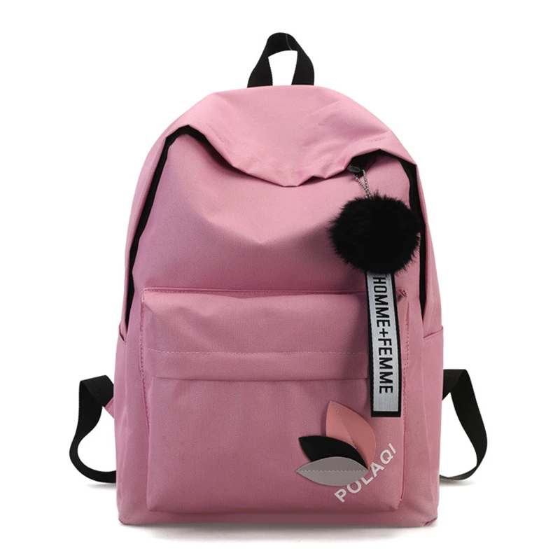 

Women Backpack Female's Canvas School Bags For Teenage Girls Leaves Backpack Fresh Preppy Style New Large Capacity Travel Bag